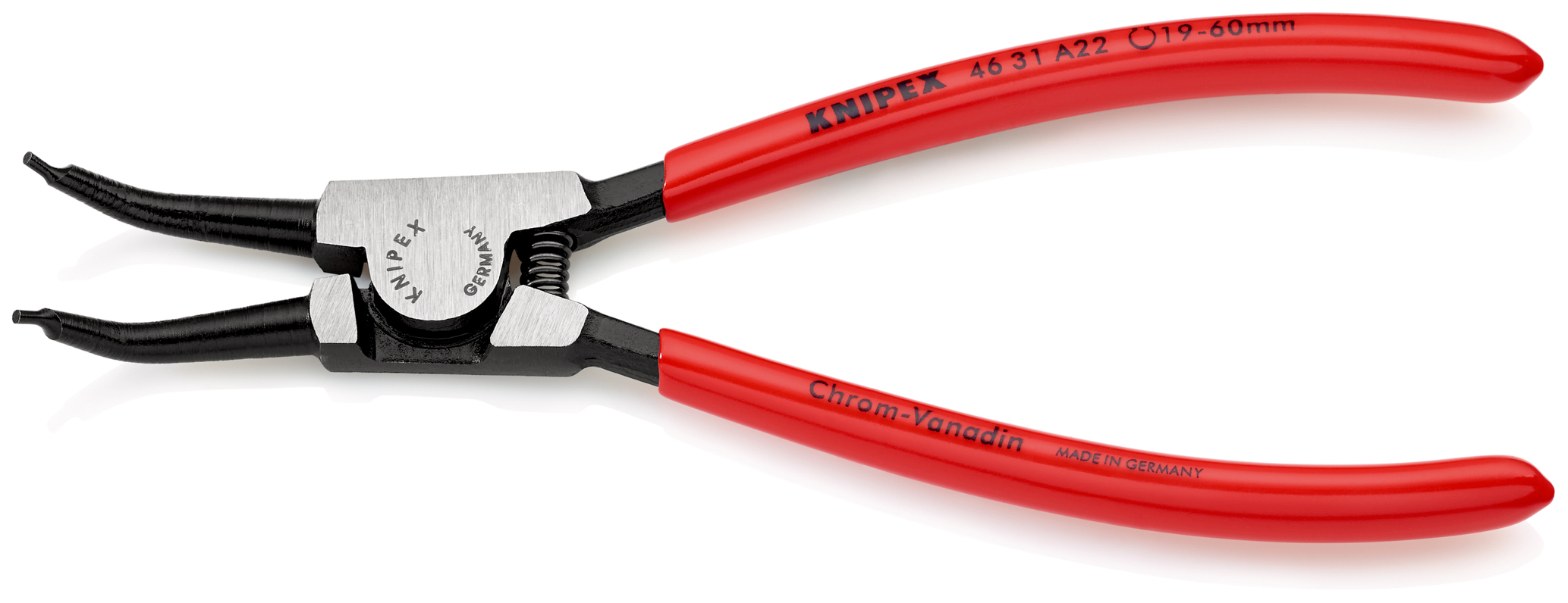 Pince 185mm pour circlips extérieurs 19-60mm 45° KNIPEX - 46 31 A22