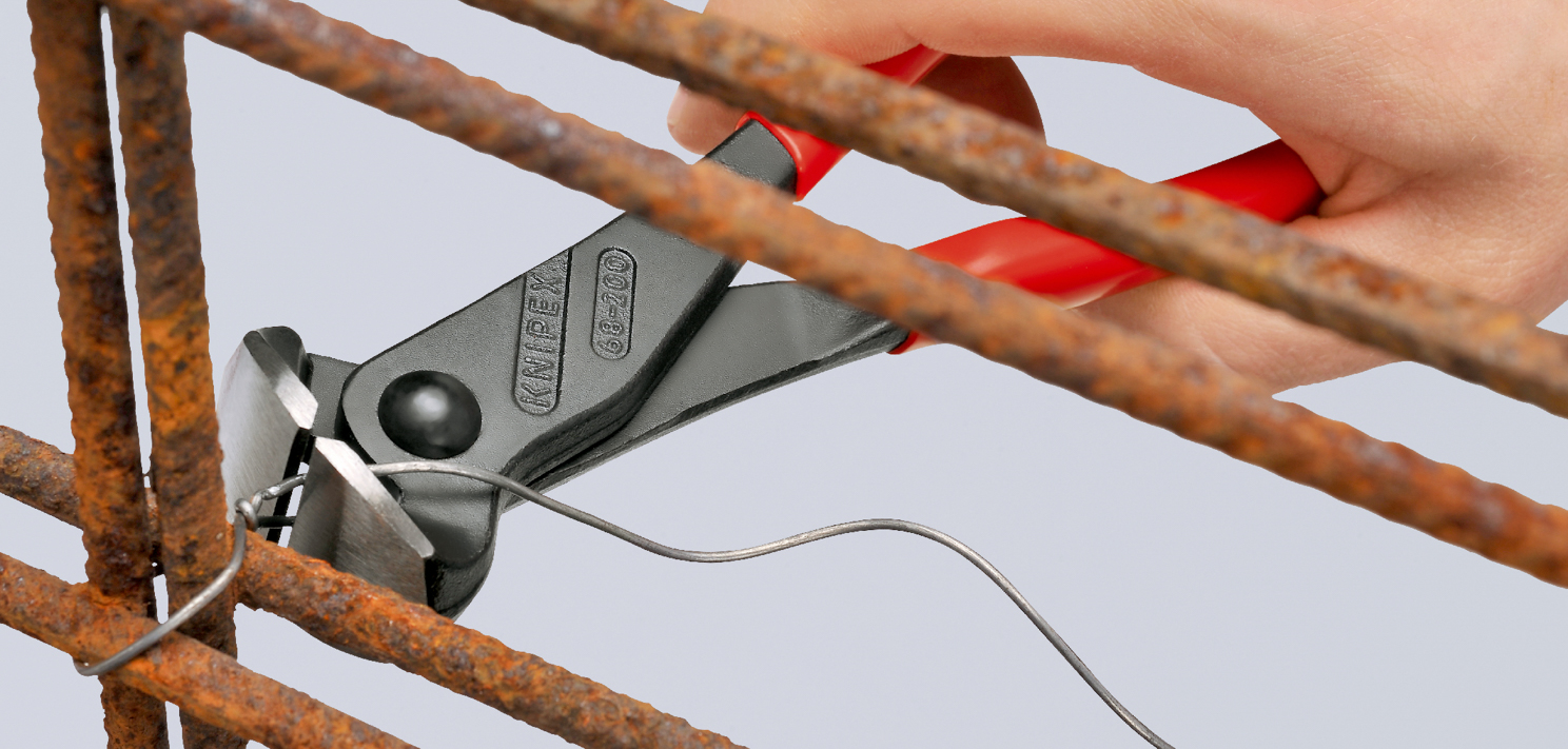 Pince coupante de devant démultipliée à tête large 200mm - Gainage PVC - SC KNIPEX - 6801200SB