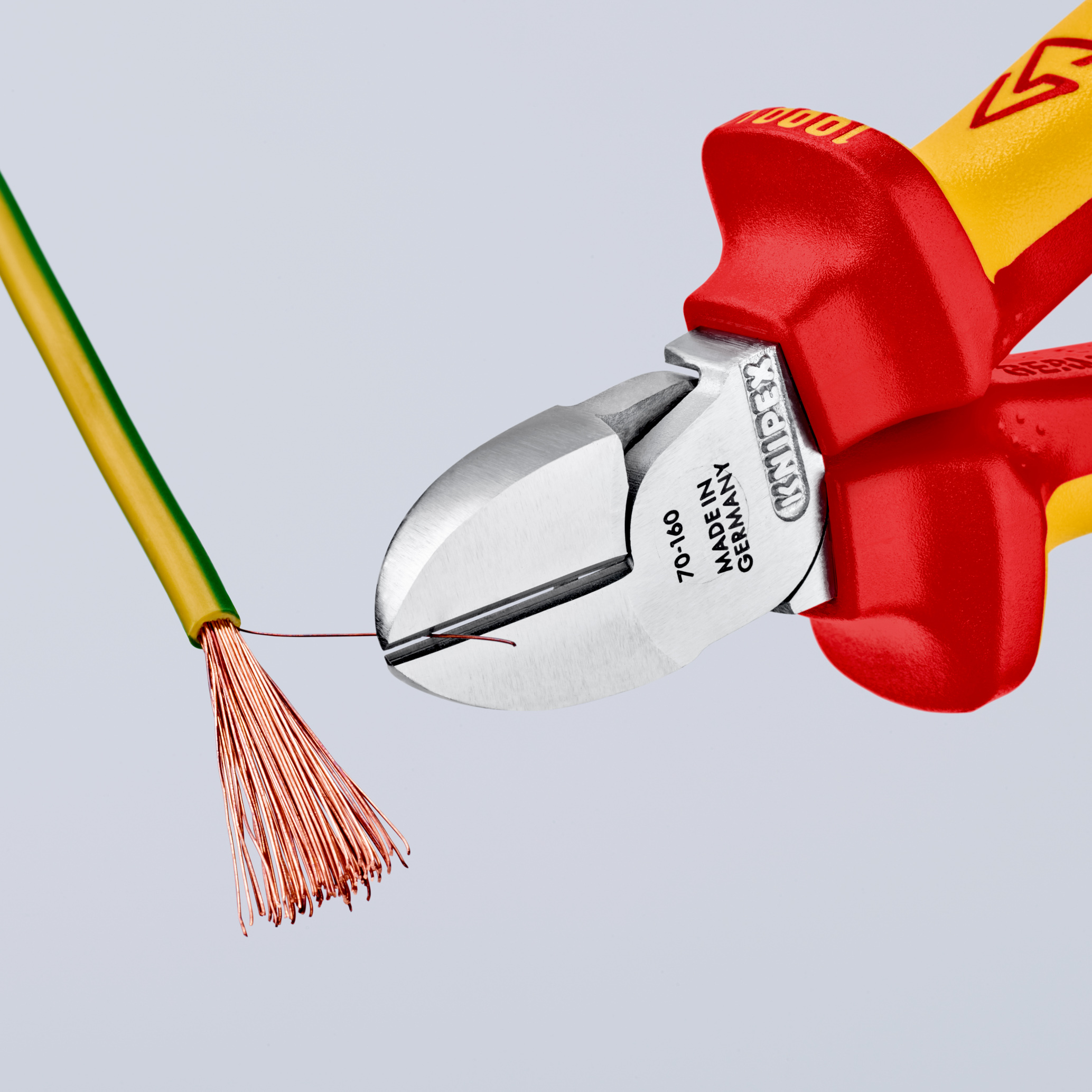 Pince coupante de côté multiusage 160mm - Bi-matière - Chromée - 1000V - SC KNIPEX - 7006160SB