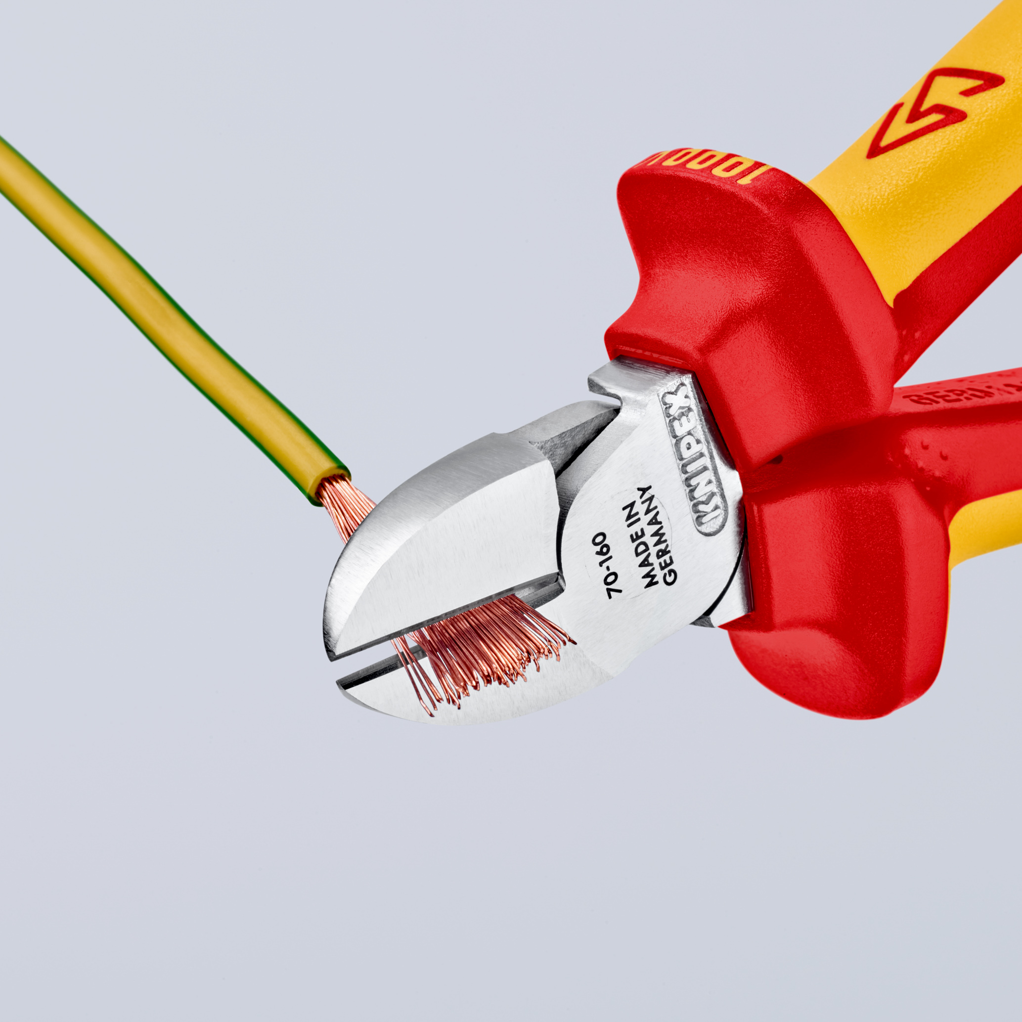 Pince coupante de côté multiusage 160mm - Bi-matière - Chromée - 1000V - SC KNIPEX - 7006160SB