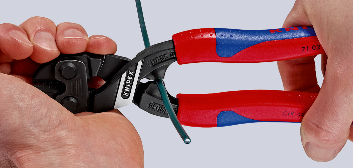 Pince coupe-boulon compact CoBolt 200mm - Bi-matière - Antichute - SC KNIPEX - 7102200TBK
