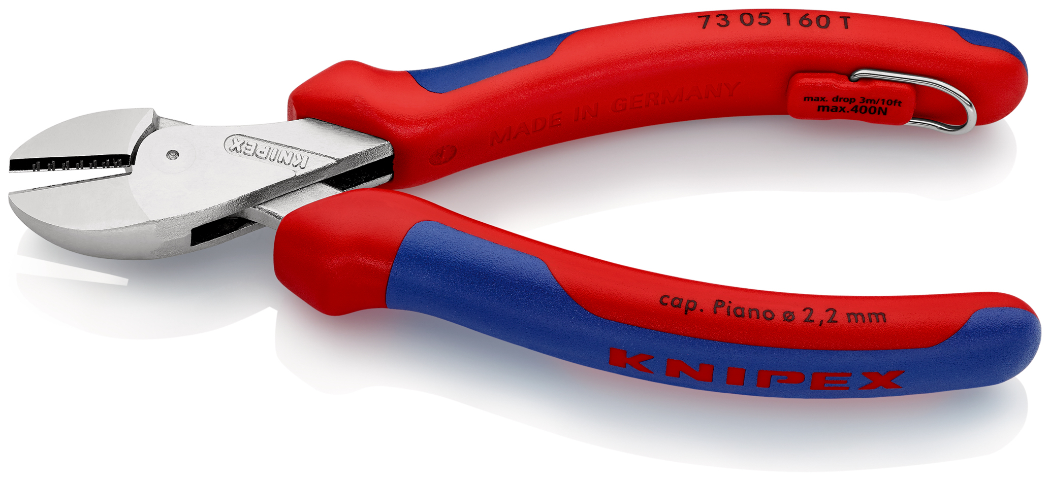 Pce cpte cote x-cut® 160mm chrom antich. KNIPEX - 73 05 160 T BK