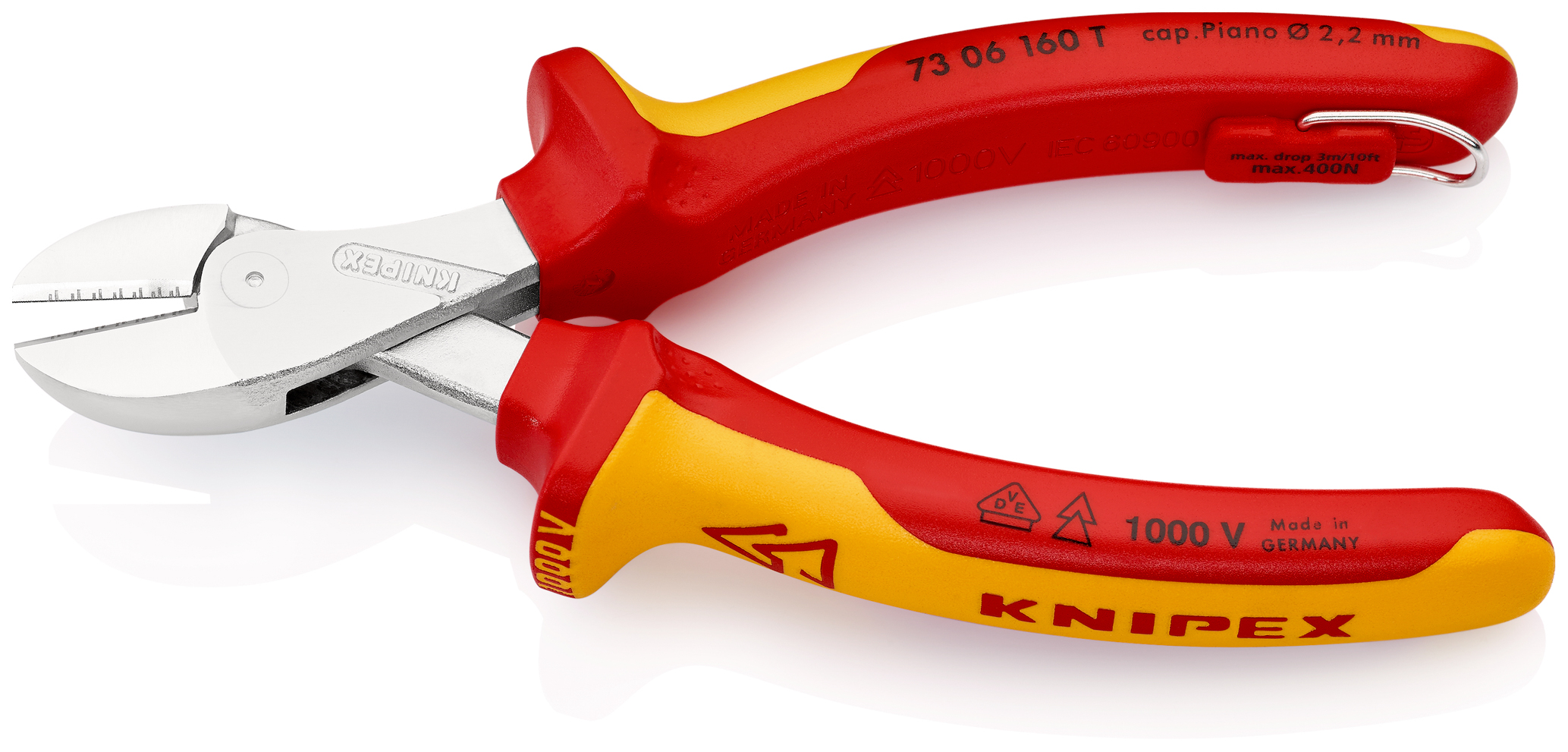 Pce cpte cote x-cut® 160mm chrom 1000v t KNIPEX - 73 06 160 T