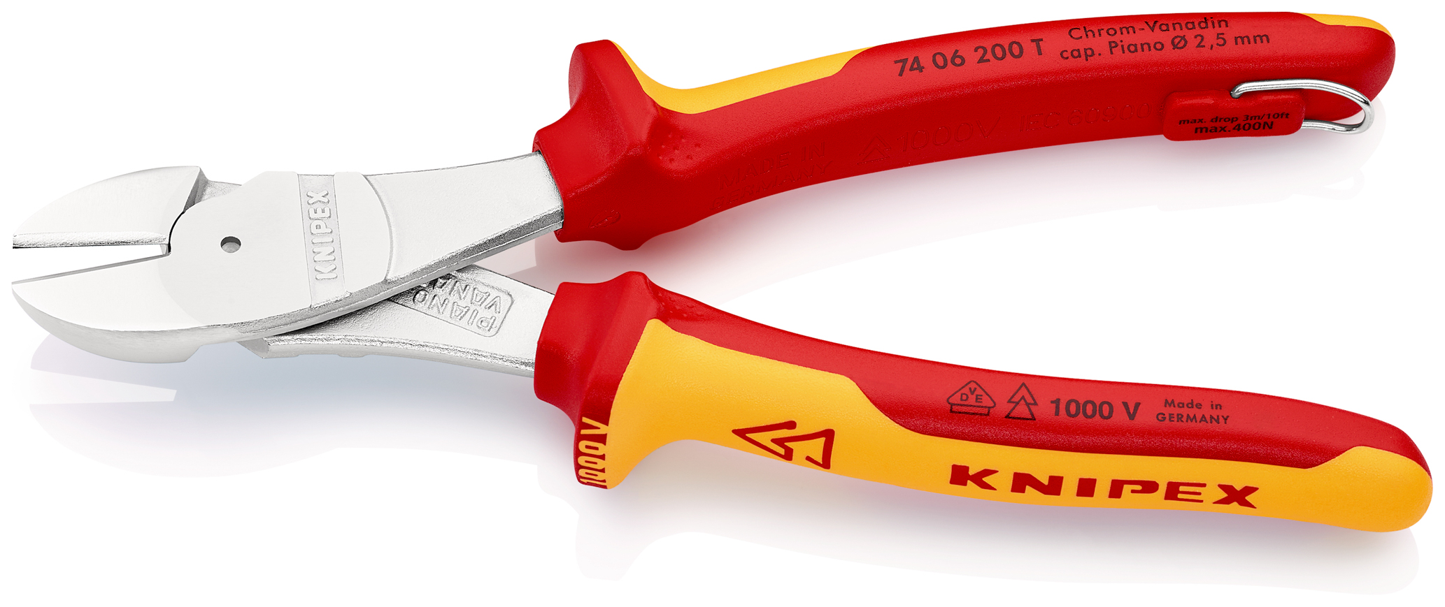 Pince cpte fte demult 200mm chr. 1000v t KNIPEX - 74 06 200 T