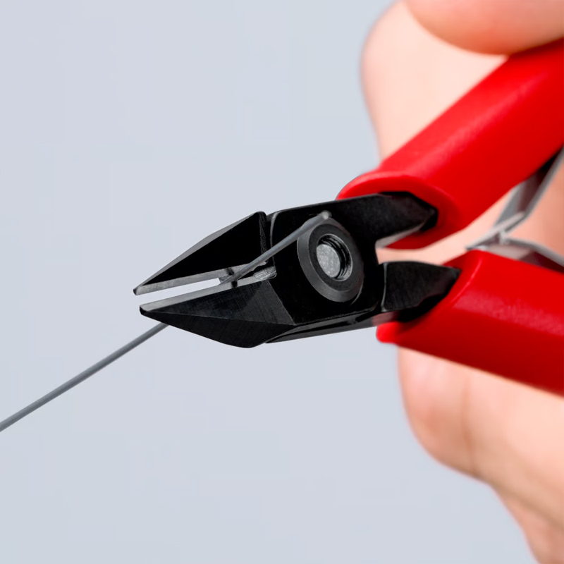 Pince coupante de côté pour l’électronique 125mm - Ressort - Gainage PVC KNIPEX - 7502125
