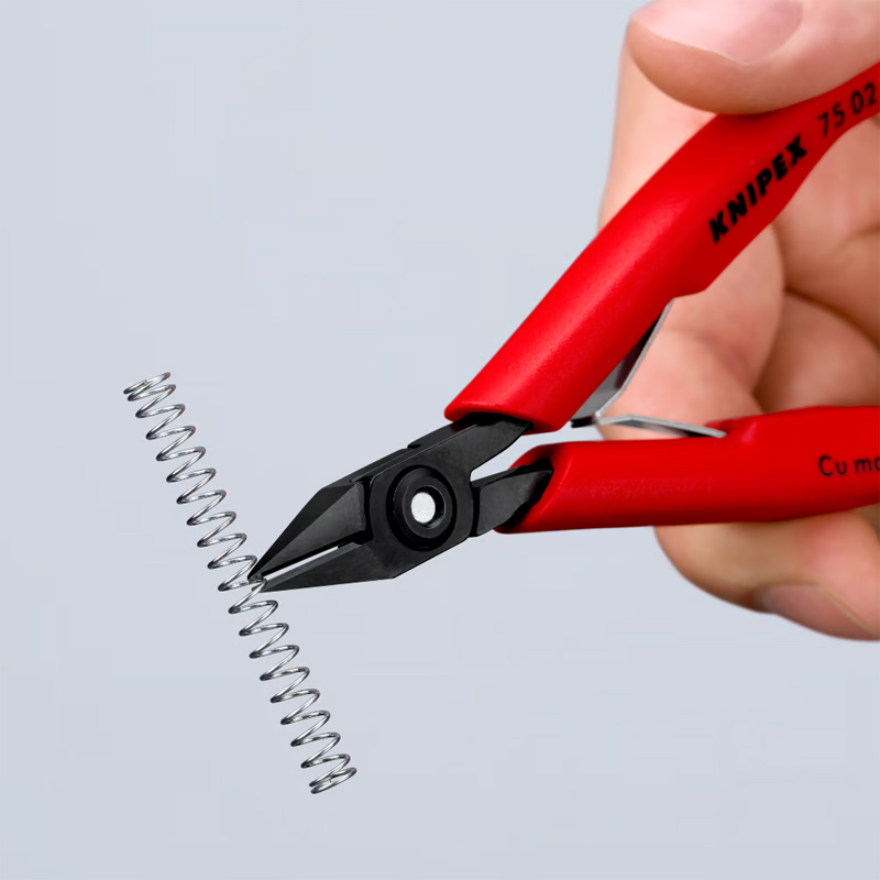 Pince coupante de côté pour l’électronique 125mm - Ressort - Gainage PVC KNIPEX - 7502125