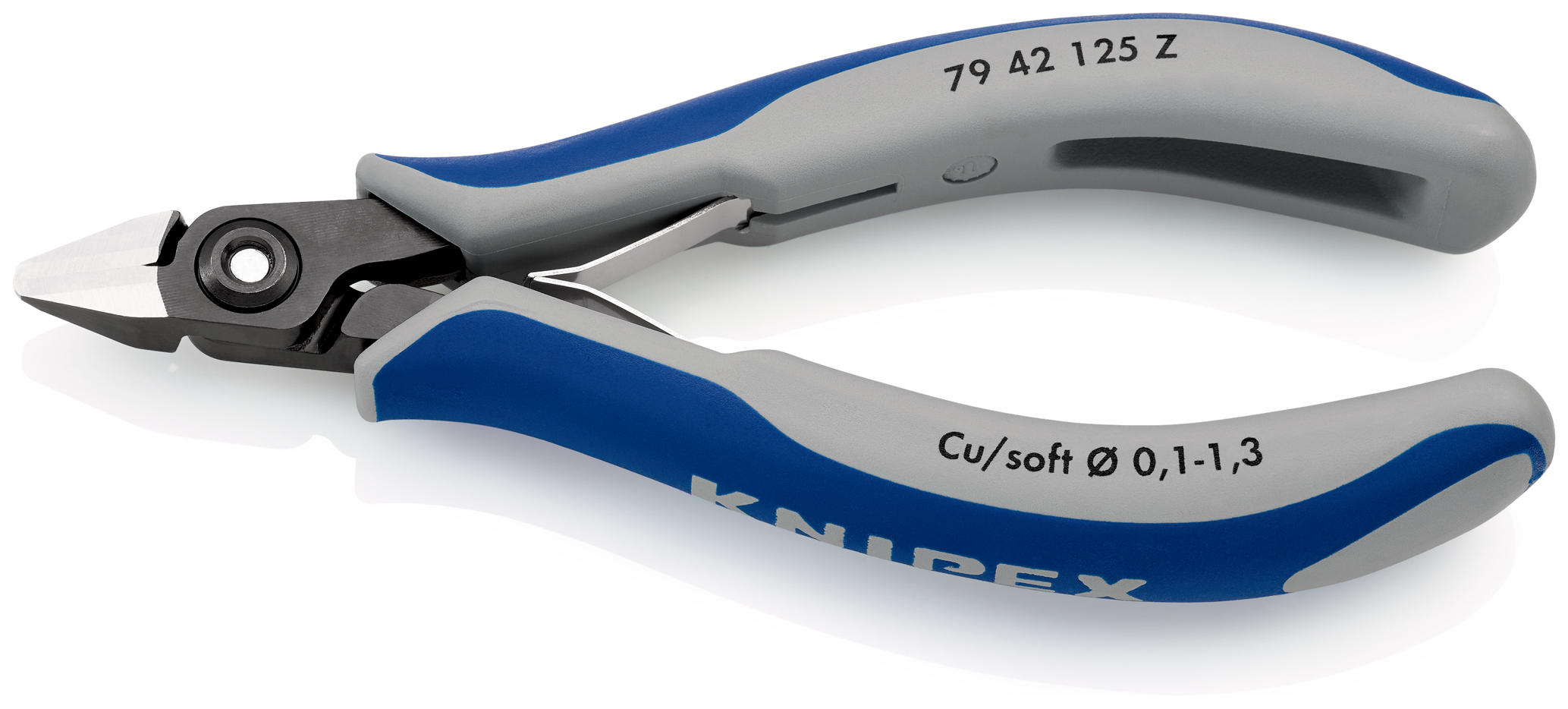 Pince coupante tête pointue coupe à ras 125mm - Ressort - Bi-matière KNIPEX - 7942125Z
