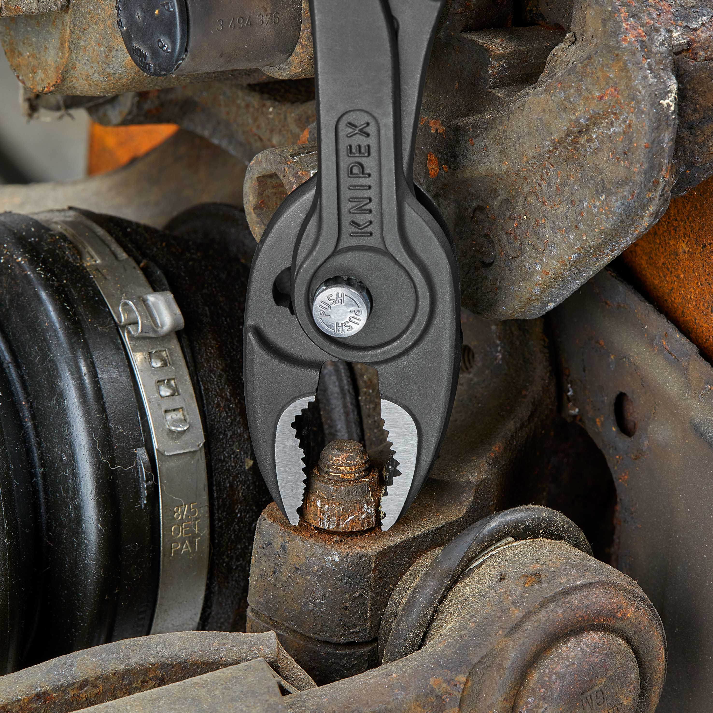 Pince multiprise frontale et latérale Twingrip 200mm - Gainage PVC - Tête polie - Sur carte - KNIPEX - 8201200SB