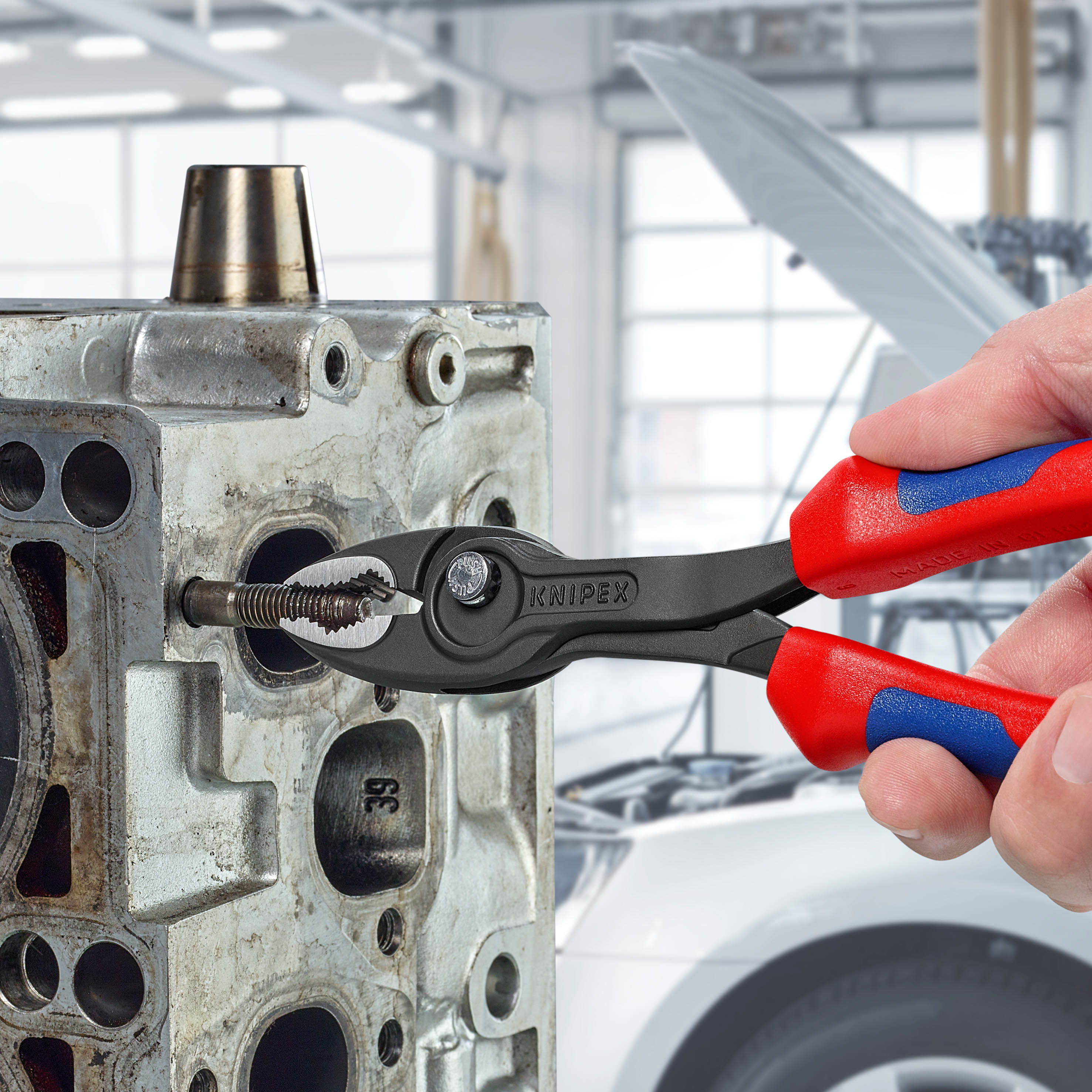 Pince de préhension frontale et latérale Twingrip - 200 mm - Gainage Bi-matière - Tête polie KNIPEX - 8202200