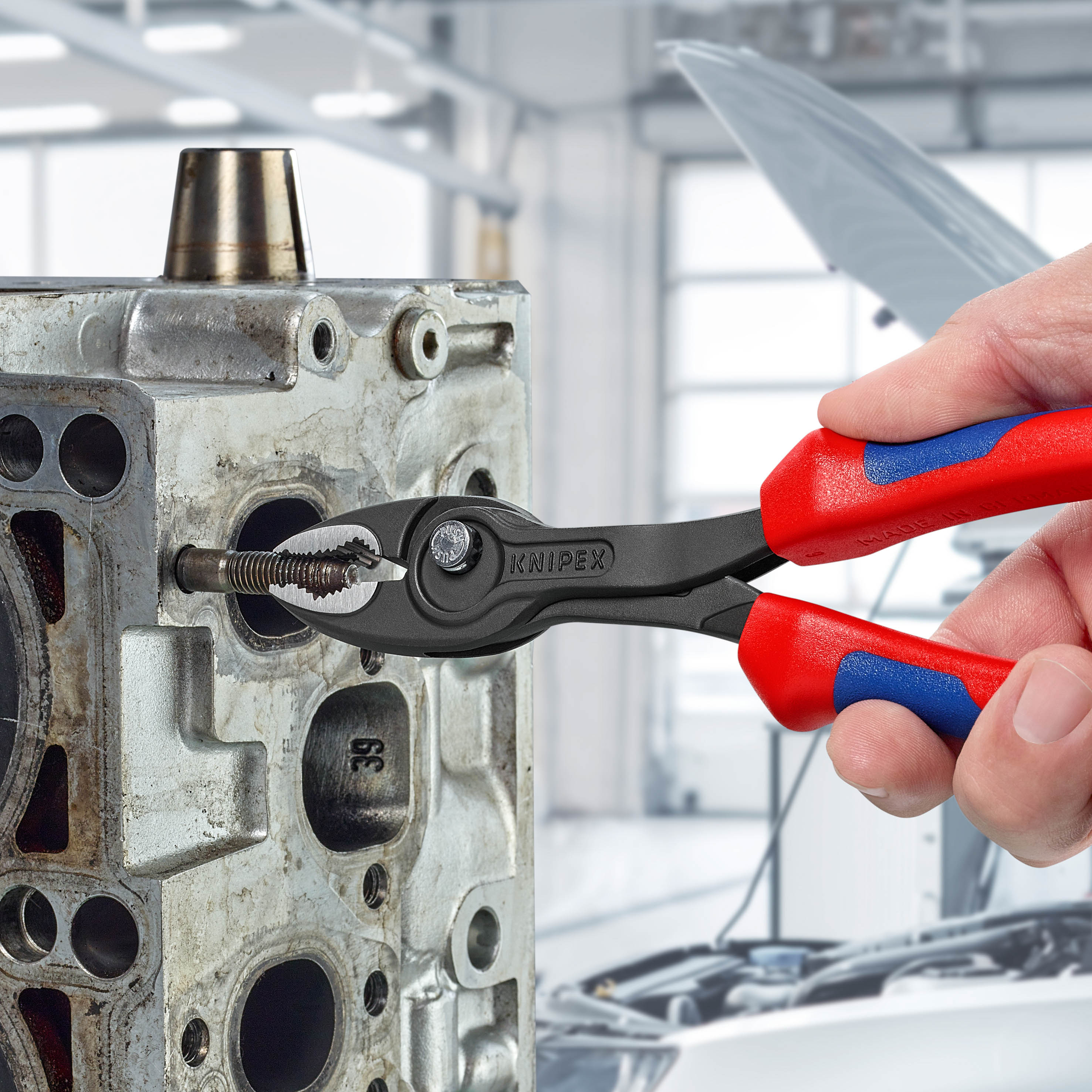 Pince multiprise frontale Twingrip 200mm - Gainage Bi-matière - Tête polie KNIPEX - 8202200