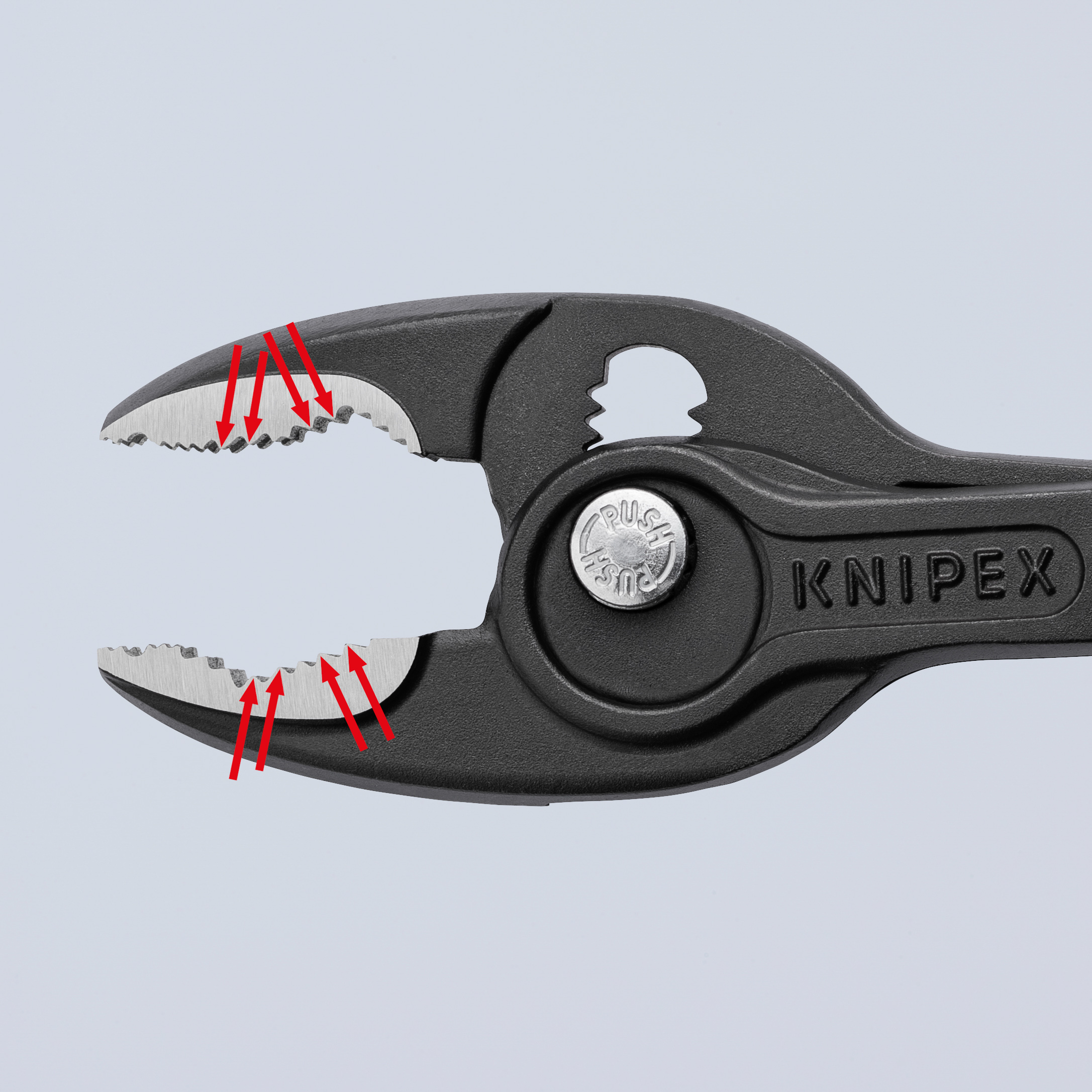 Pince multiprise frontale Twingrip 200mm - Gainage Bi-matière - Tête polie KNIPEX - 8202200