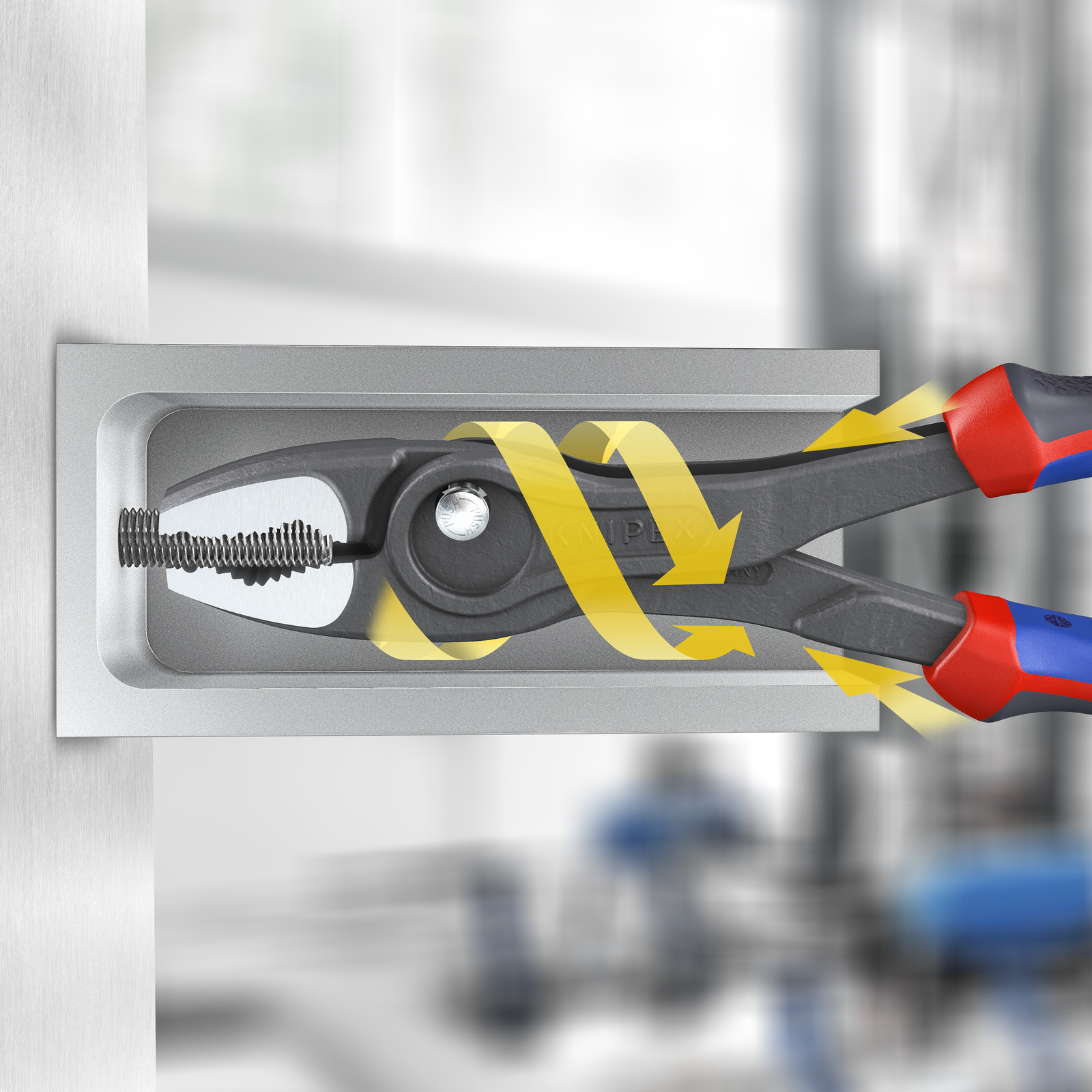 Pince multiprise frontale Twingrip 250mm - Gainage Bi-matière - Tête polie KNIPEX - 8202250