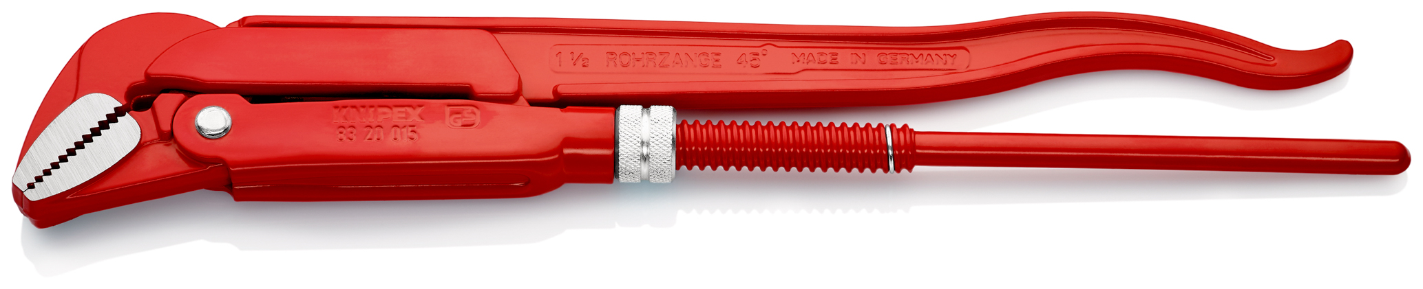 Clé serre-tubes 430mm avec mâchoires coudées à 45° - Ouverture: 60mm KNIPEX - 8320015