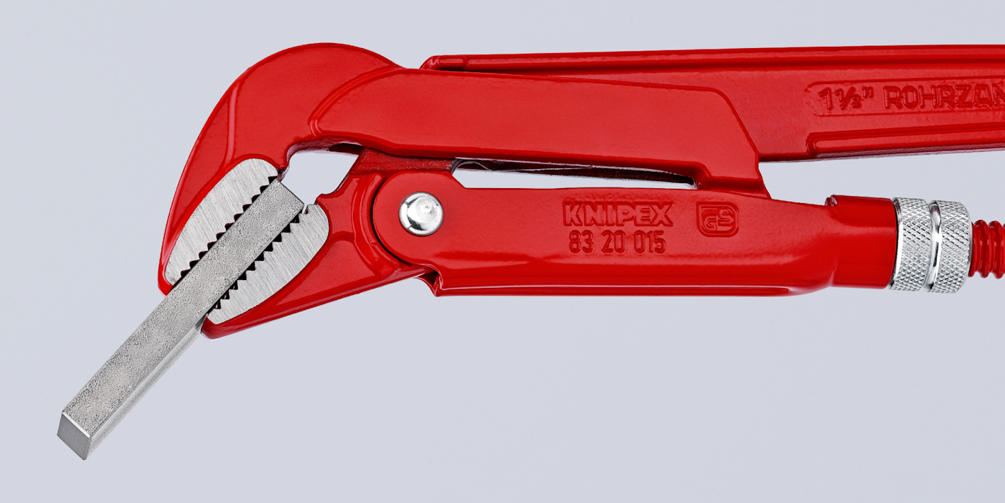 Clé serre-tubes 430mm avec mâchoires coudées à 45° - Ouverture: 60mm KNIPEX - 8320015