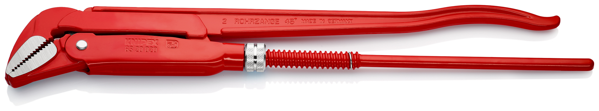 Clé serre-tubes 570mm avec mâchoires coudées à 45° - Ouverture: 70mm KNIPEX - 8320020