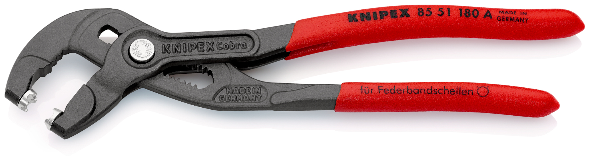 Pince à colliers autoserrants 180mm - Gainage PVC antidérapant - Ouverture 50mm KNIPEX - 8551180A