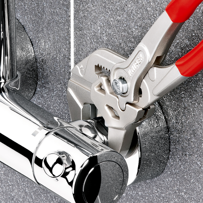 Pince-clé plate - chromée, 150 mm - sur carte, sous blister - KNIPEX - 86 03 150 SB