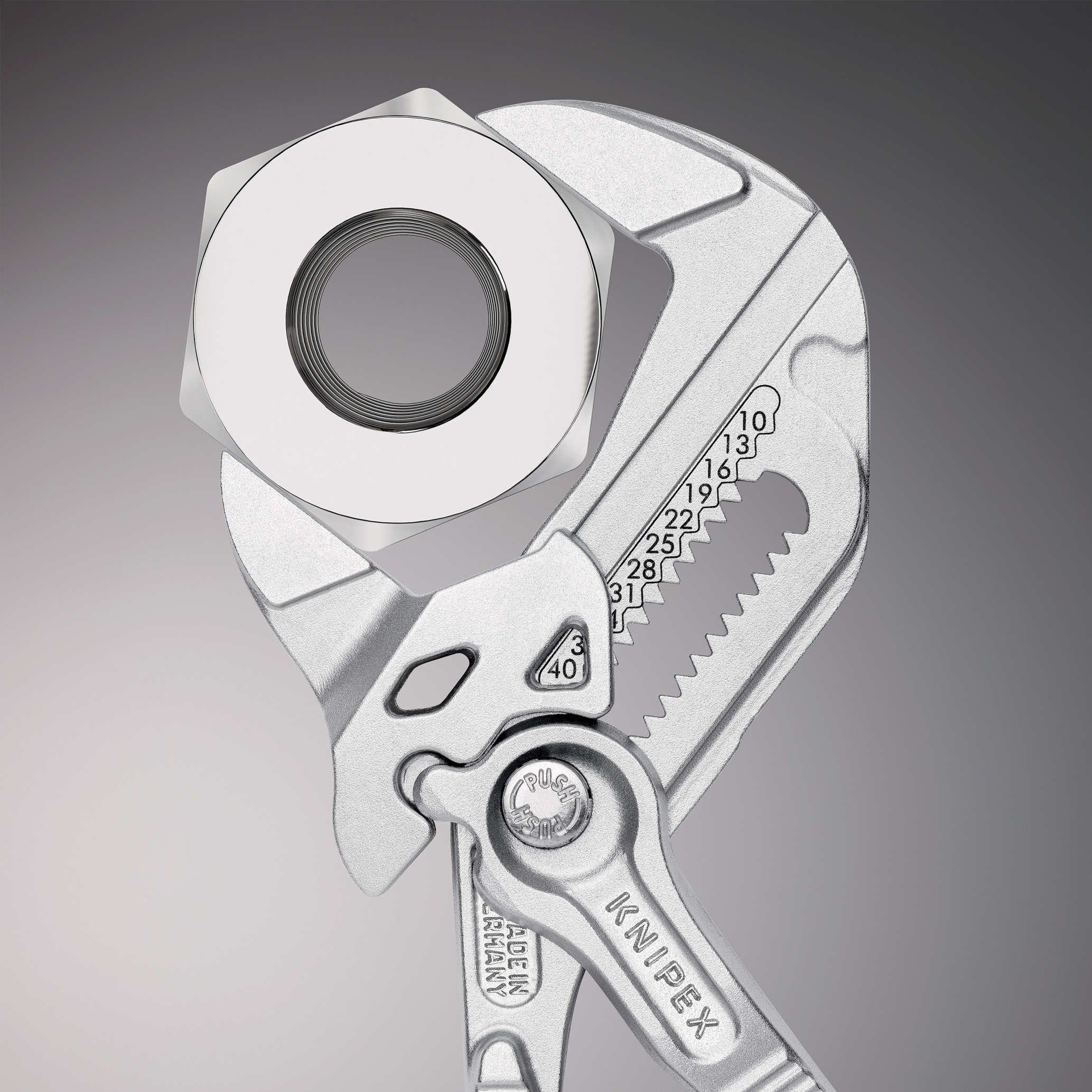 Pince-clé - chromée, 180 mm - KNIPEX - 86 03 180