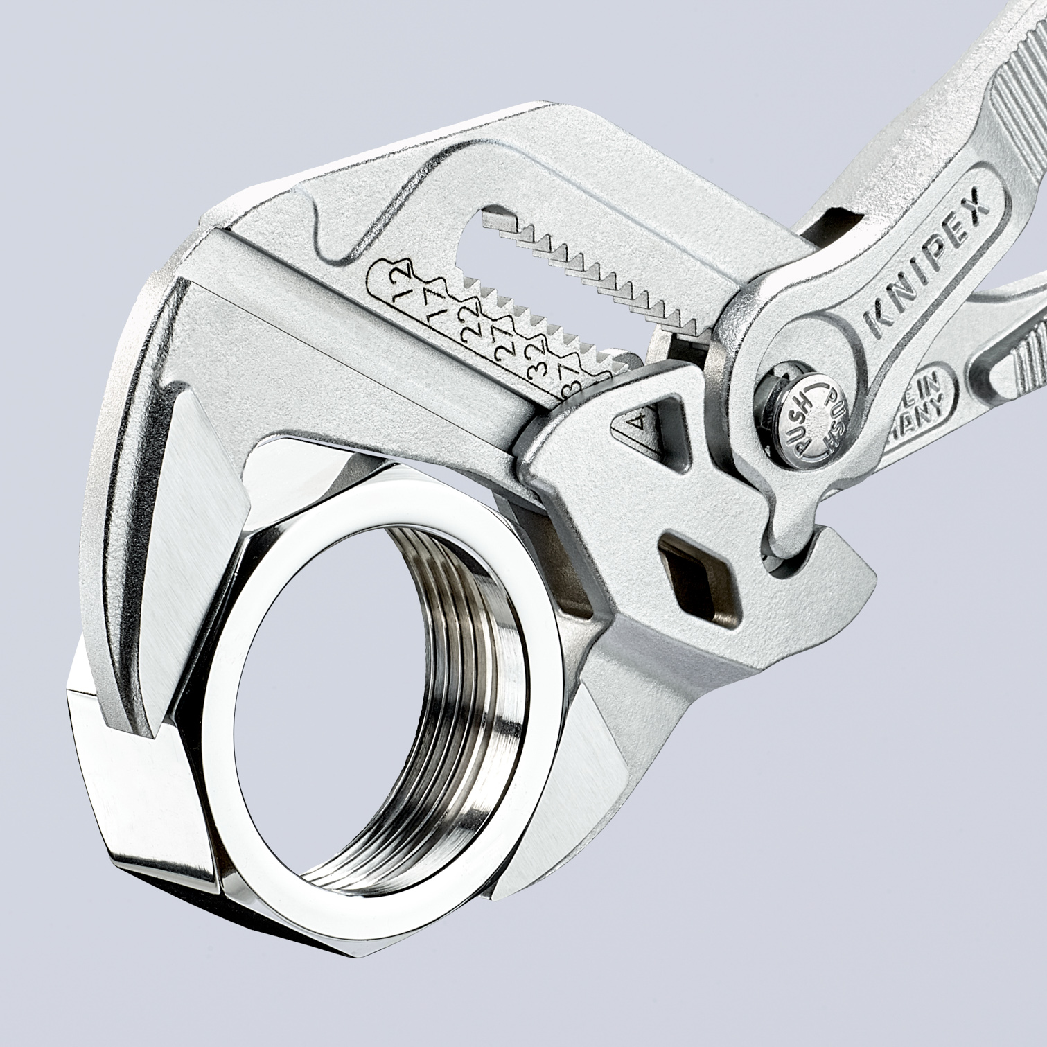 Pince cle 250mm chrome gaine pvc - Sur carte - KNIPEX - 86 03 250 SB