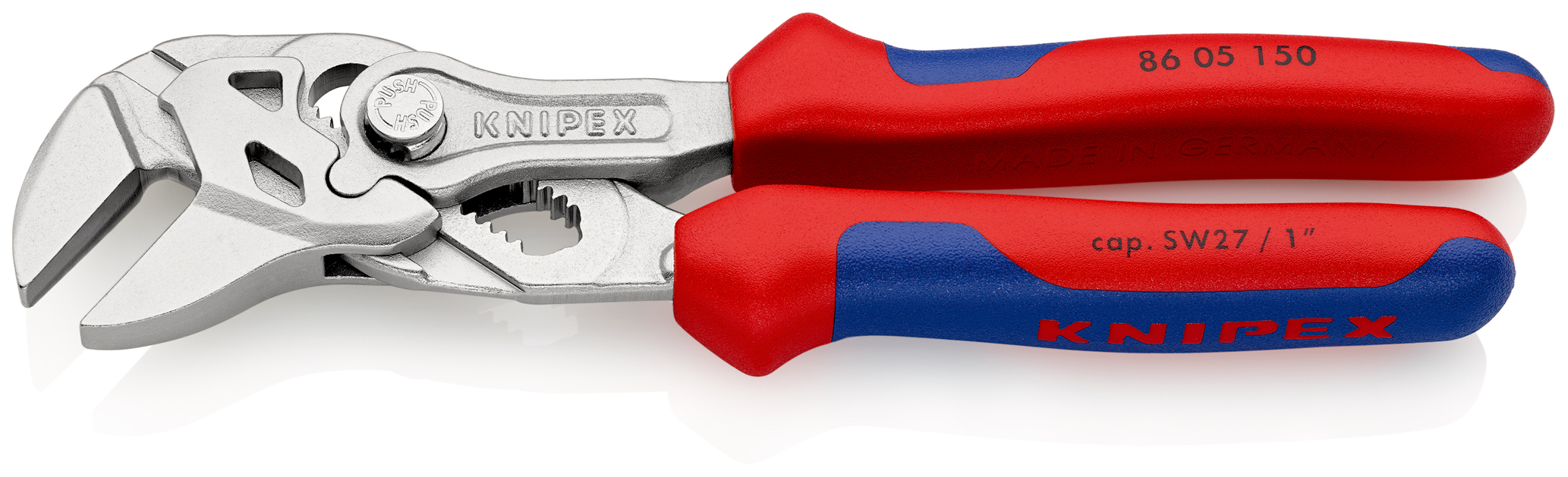 Pince cle 150mm chrome bimatiere KNIPEX - 86 05 150 SB