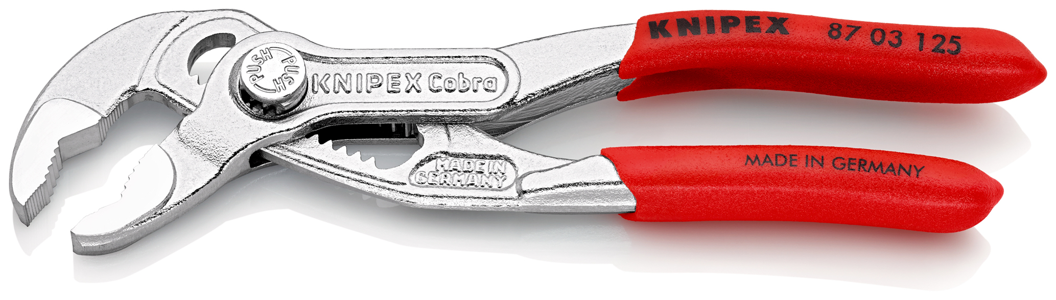 Pince multiprise Cobra 125mm - PVC - Chromée - Ouverture 27mm - 13 positions KNIPEX - 8703125