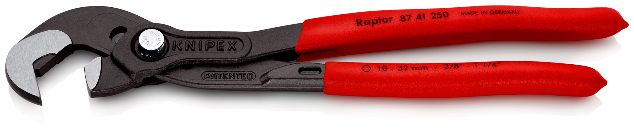 Clé ajustable - 250mm - Gainage PVC - Ouverture 10 à 32mm - 15 positions KNIPEX - 8741250