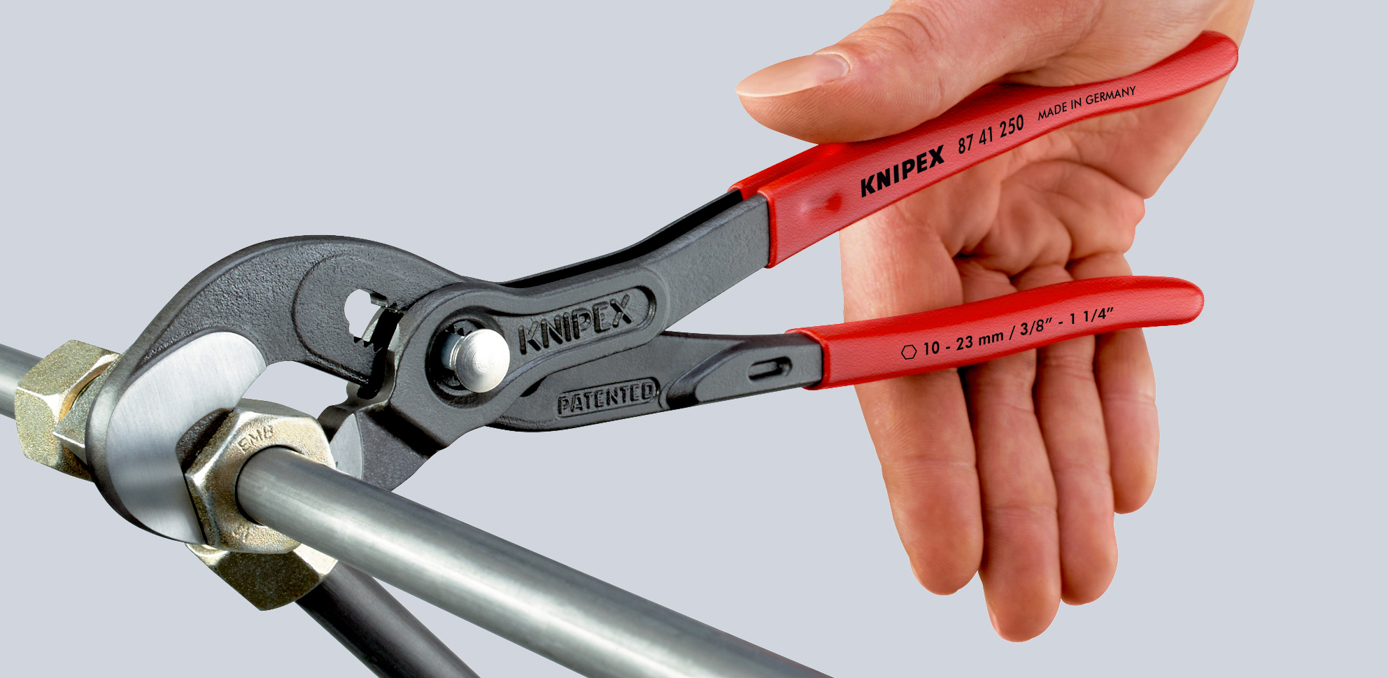 Clé ajustable - 250mm - Gainage PVC - Ouverture 10 à 32mm - 15 positions KNIPEX - 8741250