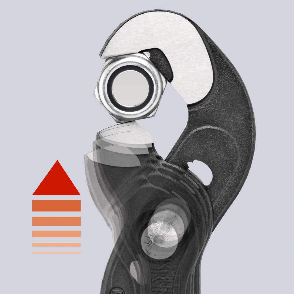 Clé ajustable - 250mm - Gainage PVC - Ouverture 10 à 32mm - 15 positions KNIPEX - 8741250