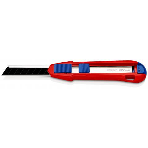 Cutter universel CutiX 165 mm avec barre stabilisatrice - 2 lames de rechange KNIPEX - 9010165BK