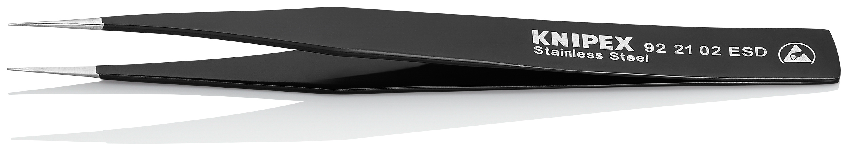 Pince brucelle inox 110mm lisse extra-fine ESD KNIPEX - 922102ESD