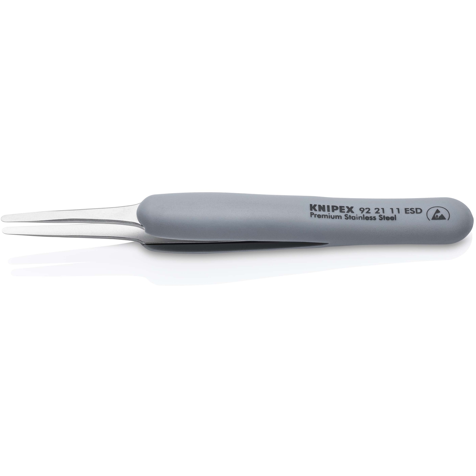 Brucelle de précision en Inox avec isolation plastique ESD - Pointes carrées KNIPEX - 922111ESD
