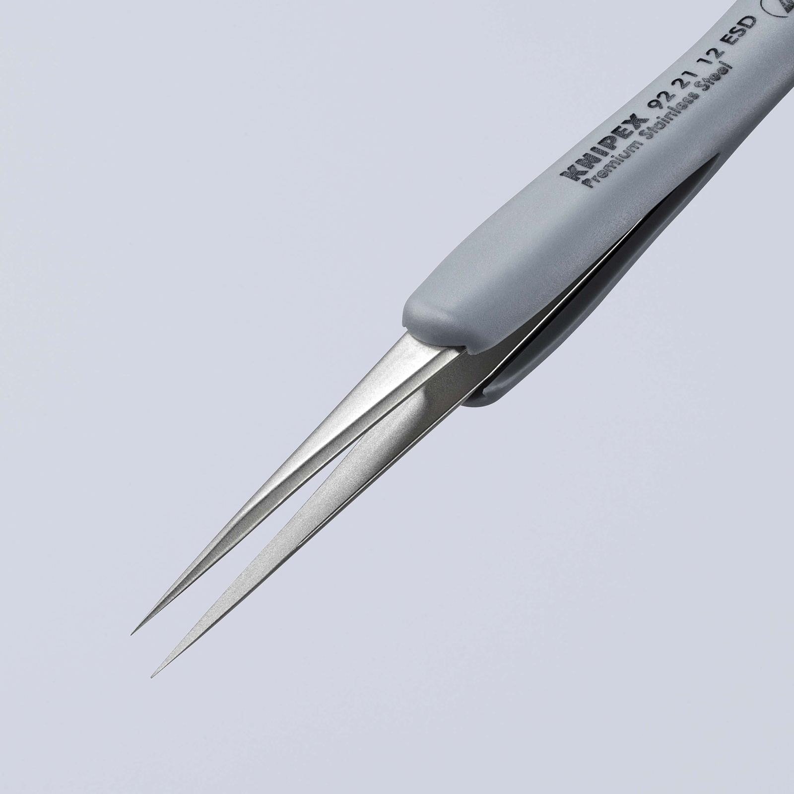Brucelle de précision en Inox avec isolation plastique ESD - Pointes très fines KNIPEX - 922112ESD
