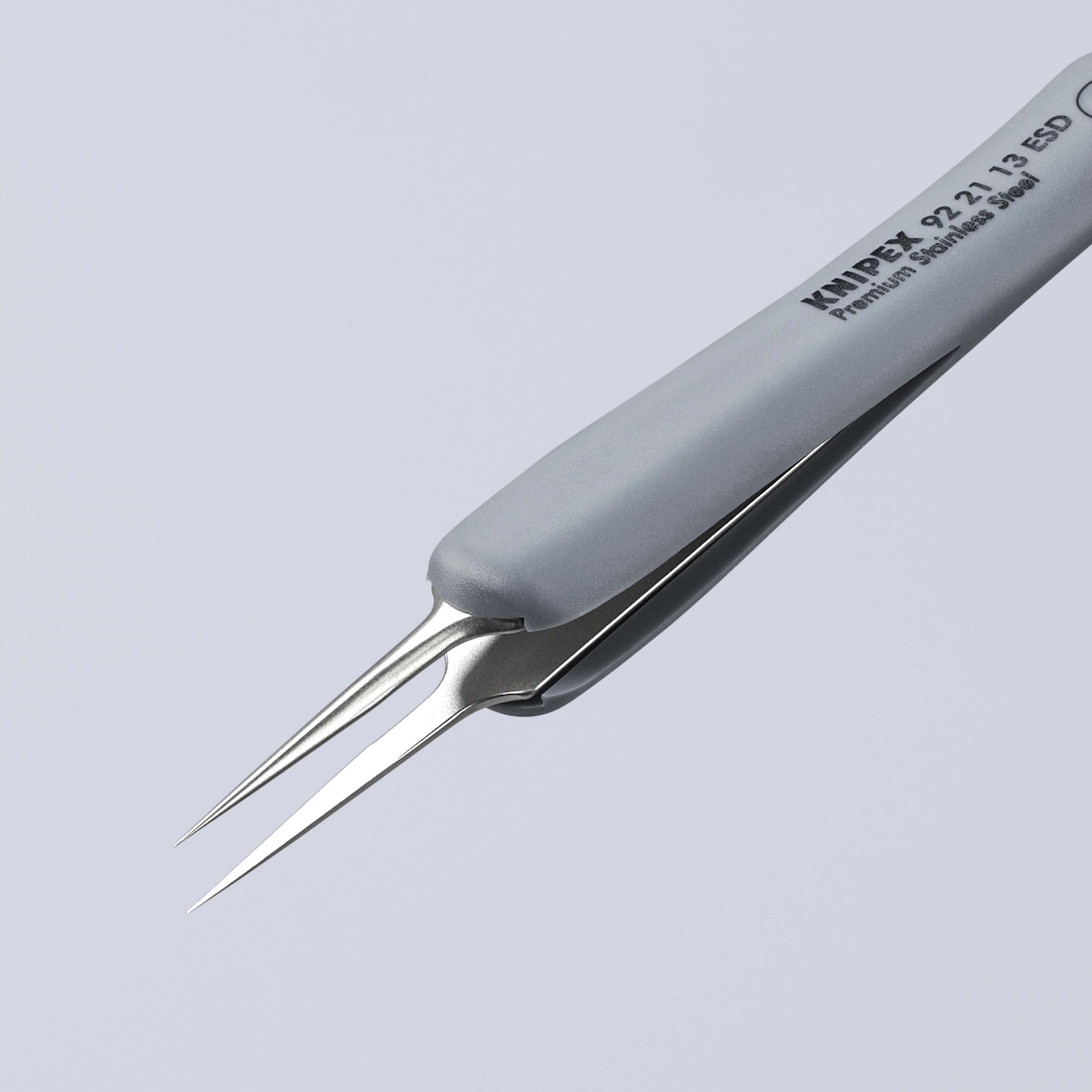 Brucelle de précision en Inox avec isolation plastique ESD - Pointes ultra fines KNIPEX - 922113ESD
