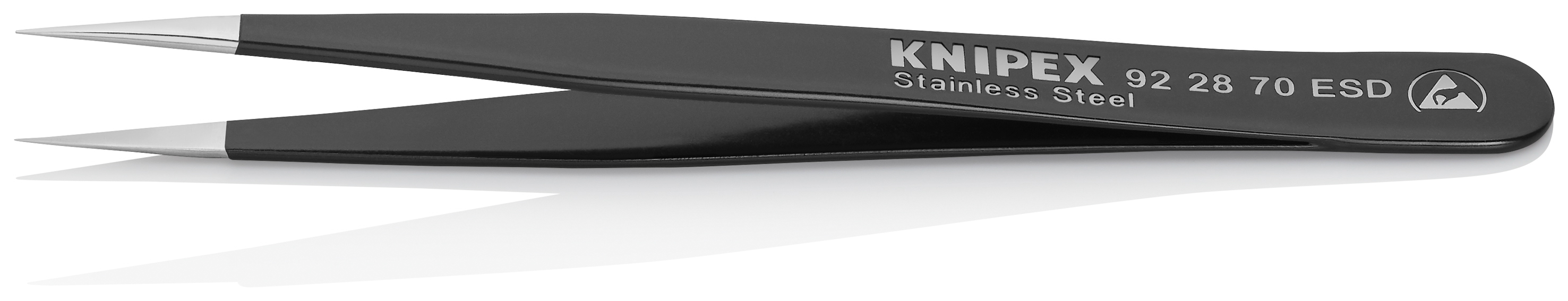 Brucelle de précision 110mm droite ESD Fine - Acier inox antimagnétique KNIPEX - 922870ESD