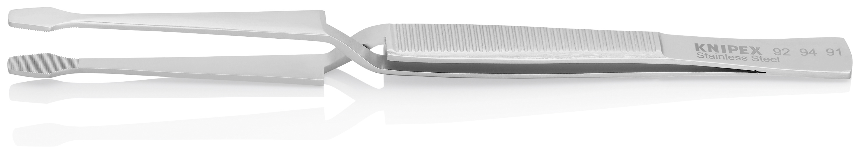 Brucelle de précision 160mm droite - Becs croisés - Pointes larges - Chromée KNIPEX - 929491