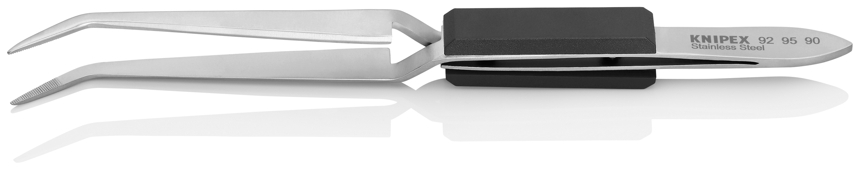 Brucelle de précision 160mm coudée 45° - Becs croisés - Pointes fines - Chromée KNIPEX - 929590