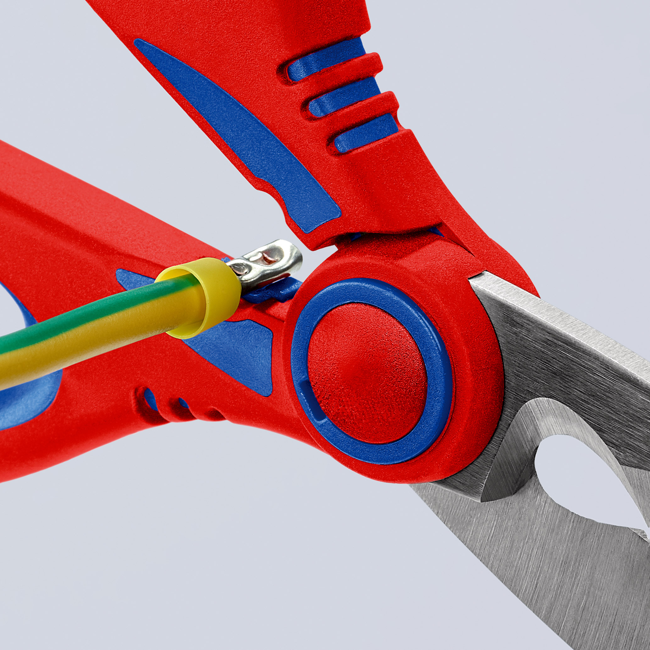 Ciseaux d électricien 160mm - Gainage bi-matière - Tranchant en inox KNIPEX - 950510SB