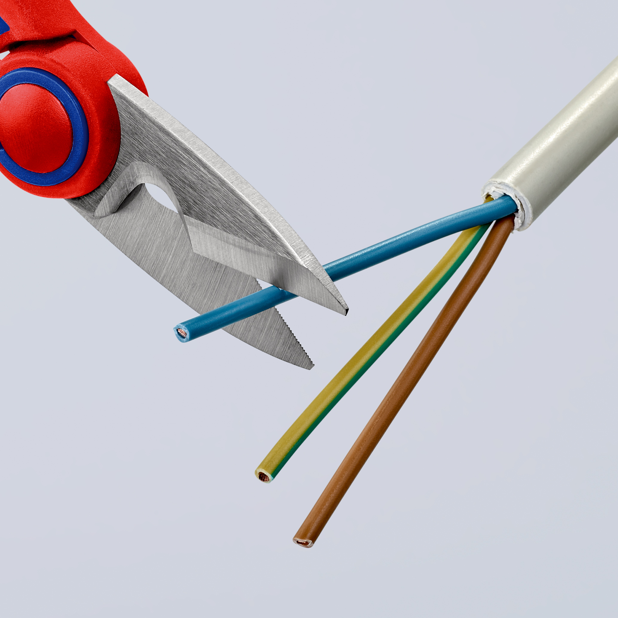 Ciseaux d électricien 160mm - Gainage bi-matière - Tranchant en inox KNIPEX - 950510SB