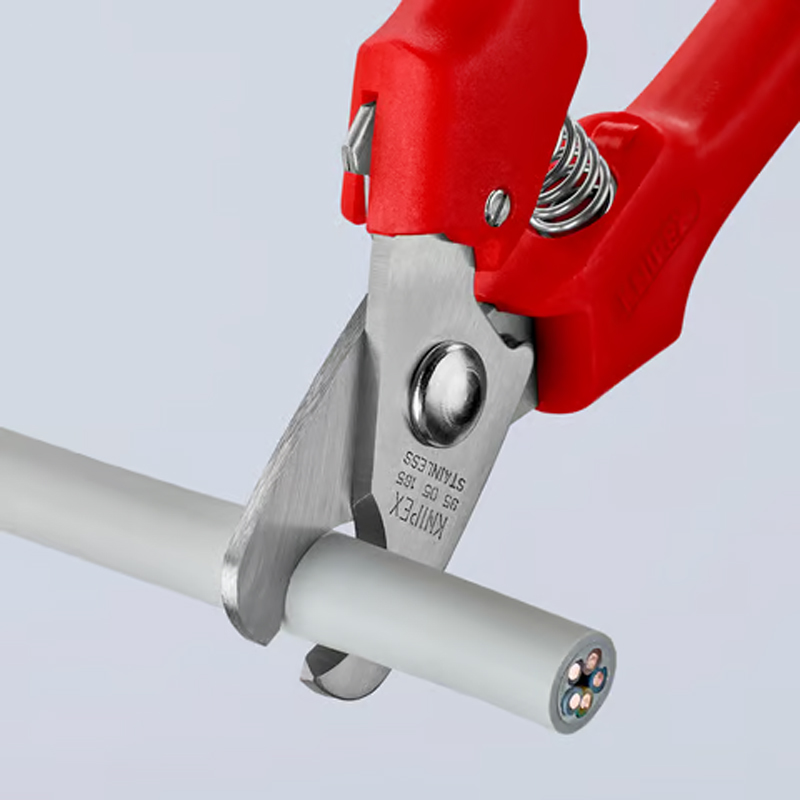 Coupe-câbles Cu/Al - 165mm - D10mm/24mm² - Poignées PVC - Acier inoxydable KNIPEX - 9505165