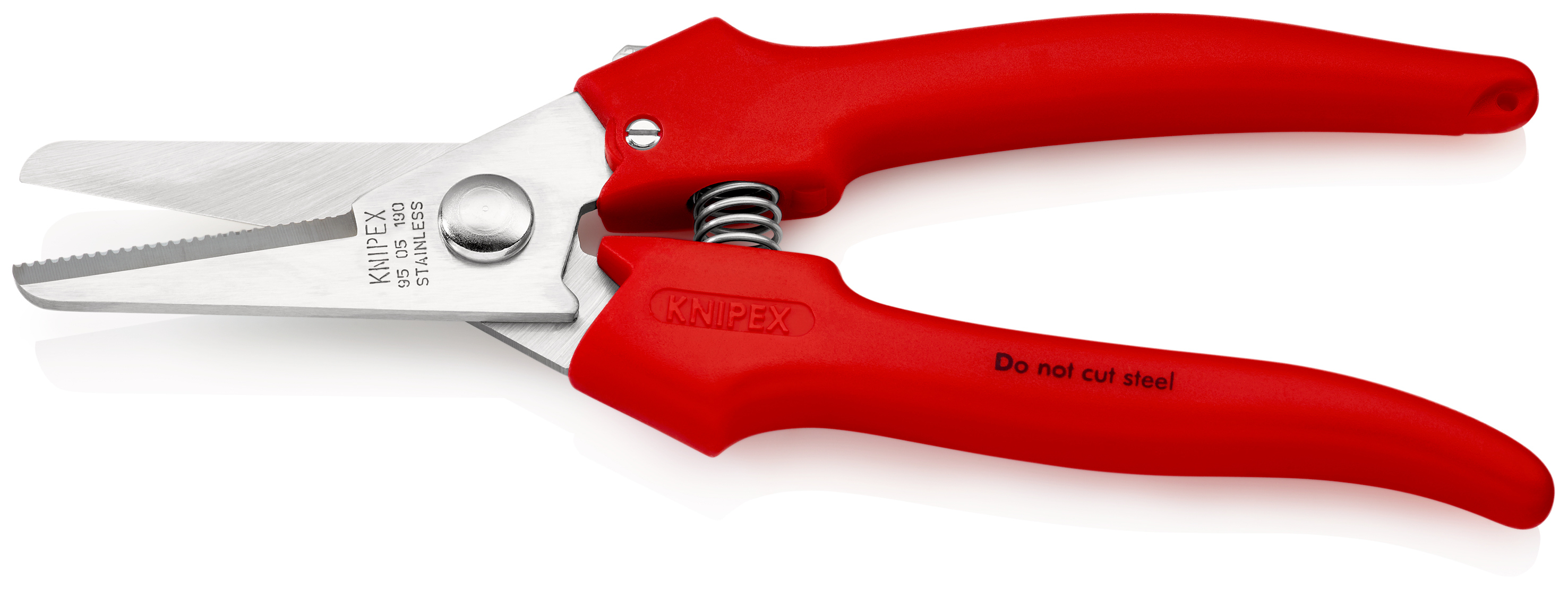 Ciseaux universels coupe-tout 190mm - Poignées PVC - Acier Inox KNIPEX - 9505190SB