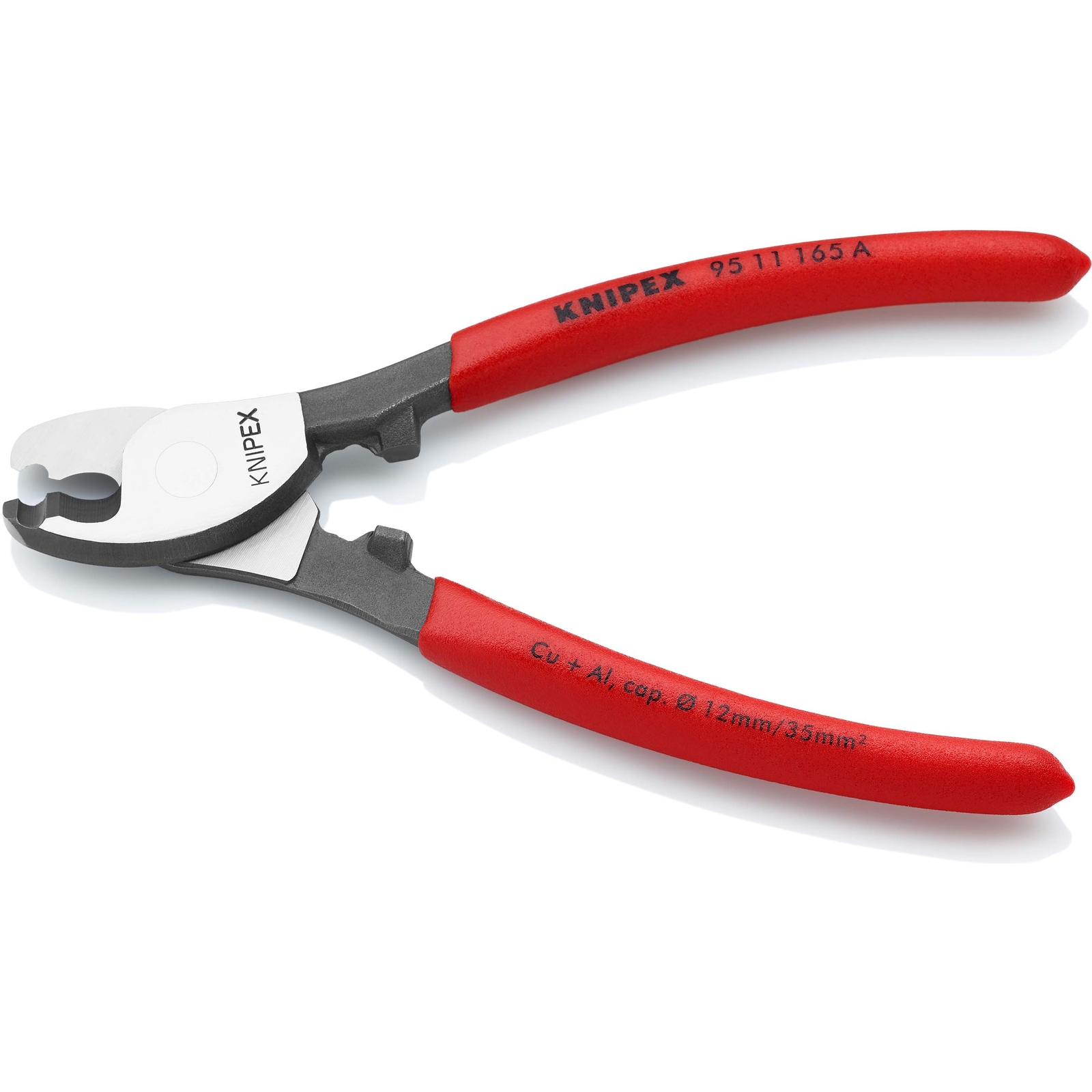 Coupe-câbles Cu / Al 165mm - Ø12mm / 35mm² - Poignées PVC KNIPEX - 9511165A