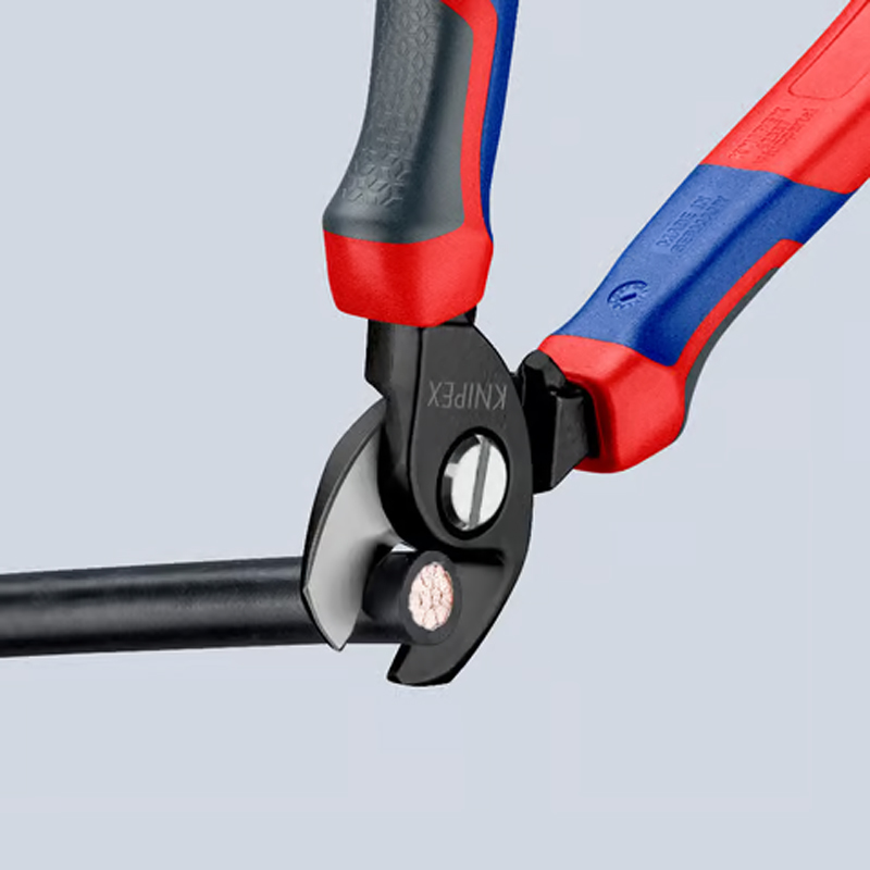 Coupe-câbles 165mm - D15mm/50mm² Cu/Al - Gainage tri-matière KNIPEX - 9512165