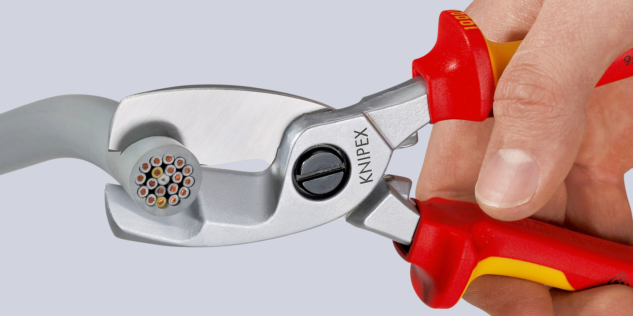 Coupe-câbles 200mm - D20mm/70mm² Cu/Al - Chromé - Isolé 1000V KNIPEX - 9516200