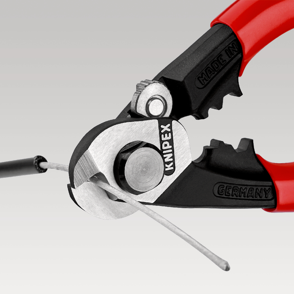 Coupe-câbles acier 190mm - D2,5-4-5-7mm - Gainage PVC KNIPEX - 9561190SB