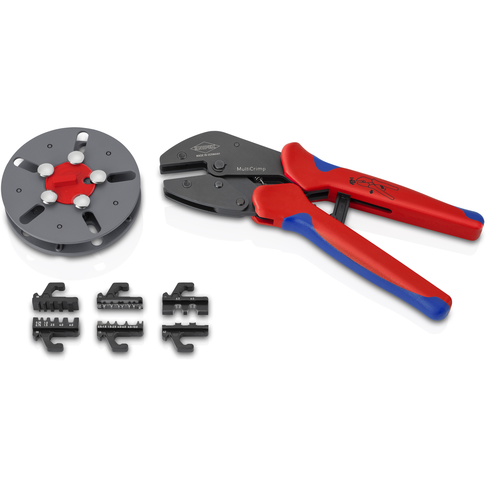 Pince à sertir MultiCrimp 250mm - Bi-matière - Fournie avec 3 matrices - SC KNIPEX - 973303