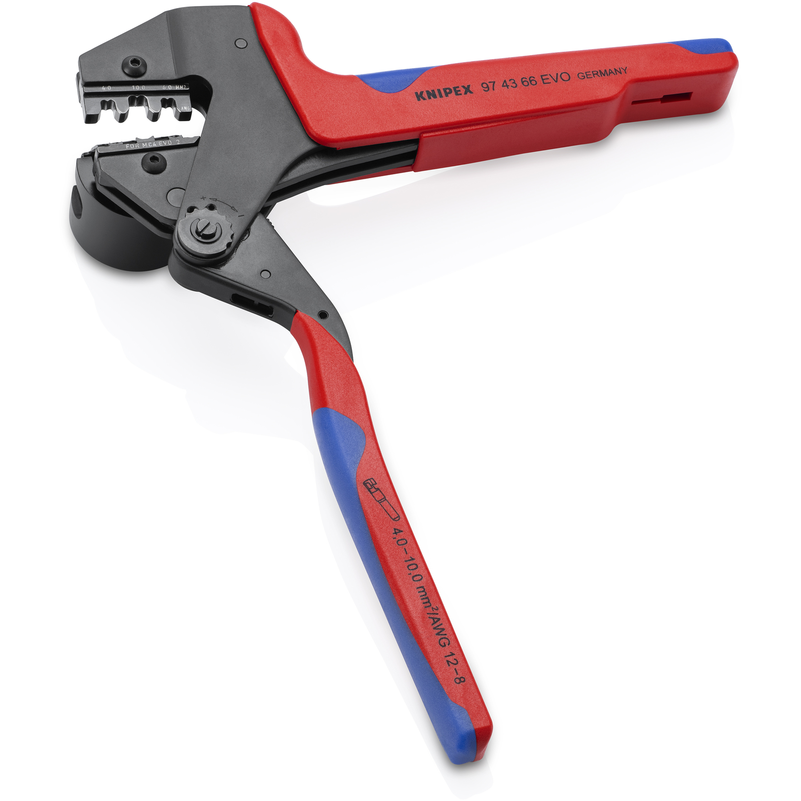 Pince à sertir 200mm EVO2 + matrice connecteurs solaires MC4 EVO2 - Bi-matière KNIPEX - 974366EVO