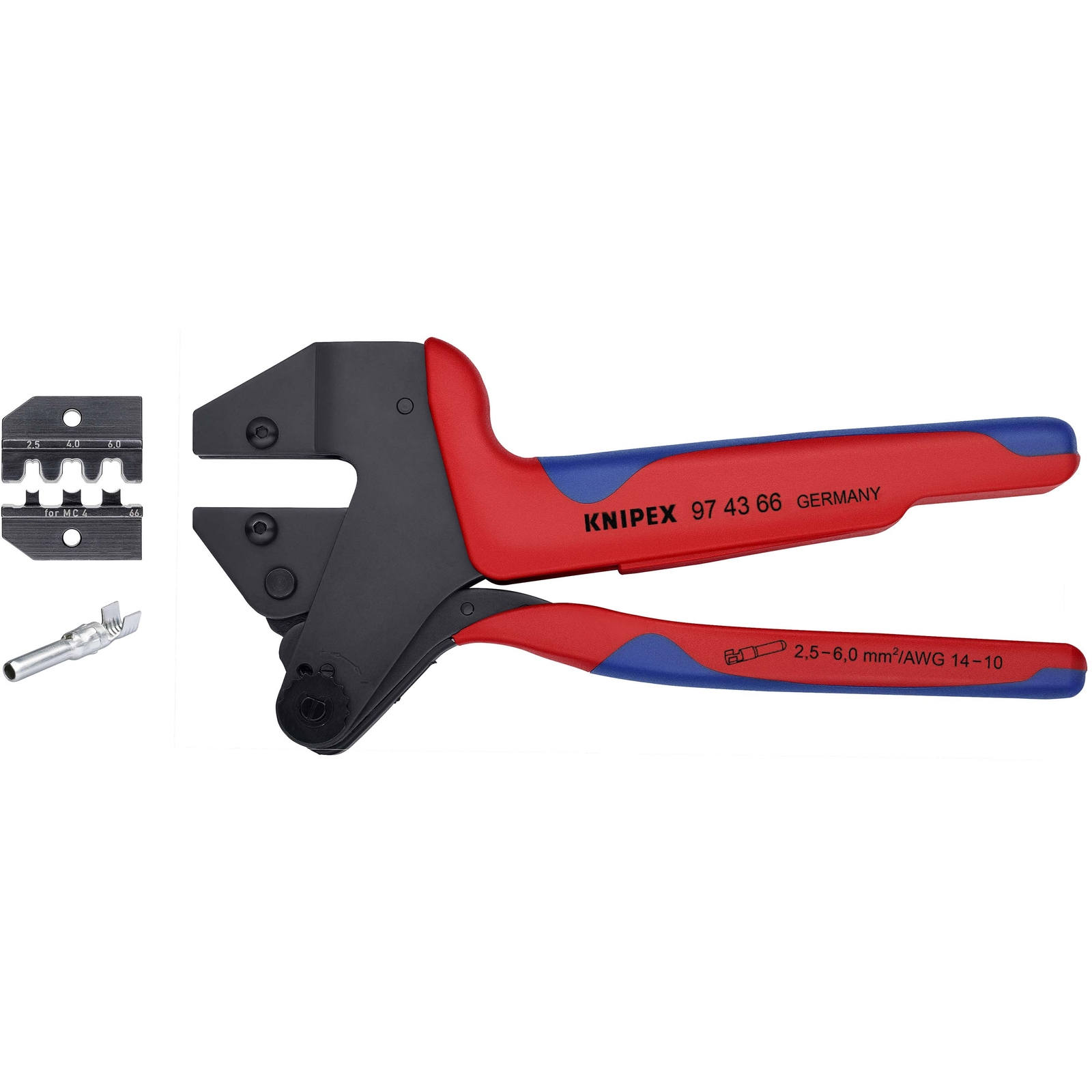 Pince à sertir universelle pour contacts photovoltaïques MC4 2 5 / 4 / 6mm² KNIPEX - 974366