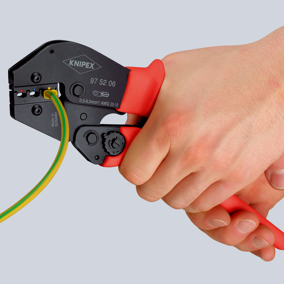 Pince sertir prise a 2 mains av 1 profil KNIPEX - 97 52 05 SB