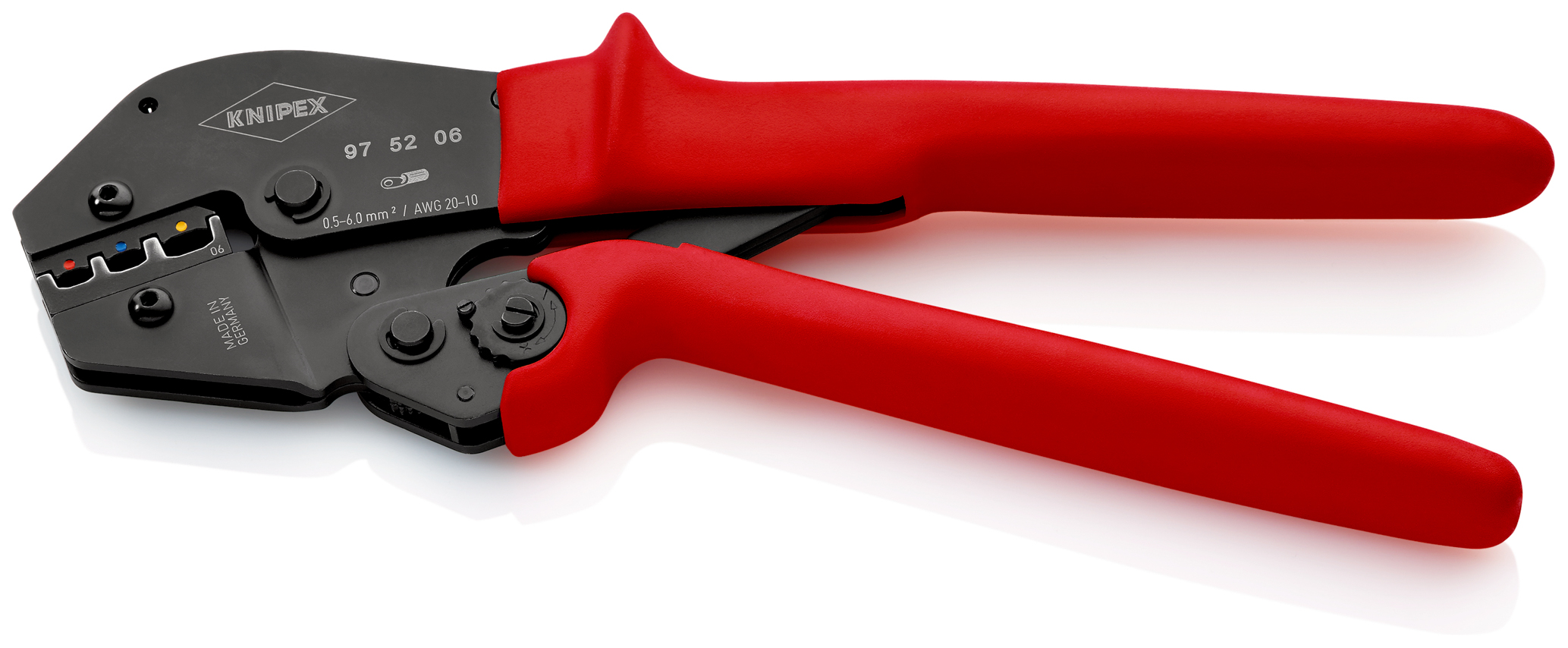 Pince à sertir - Gainage PVC - Pour cosses isolées de 0,5 à 6mm² KNIPEX - 975206