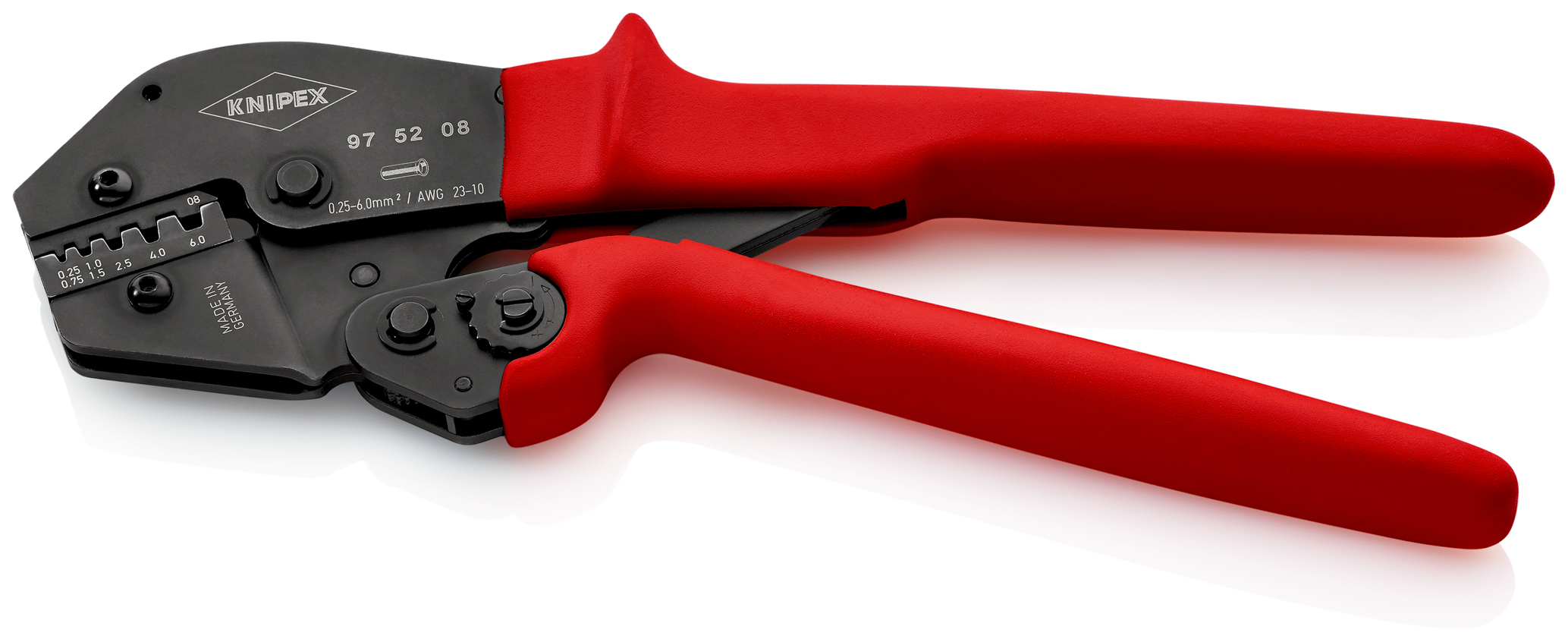 Pince à sertir - Gainage PVC - Pour embouts de câble de 0,25 à 6 mm² KNIPEX - 975208